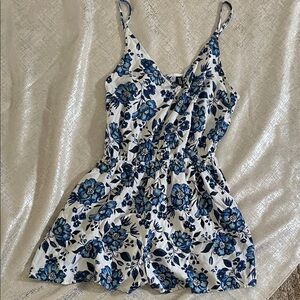 Divided Blue Floral Jumpsuit